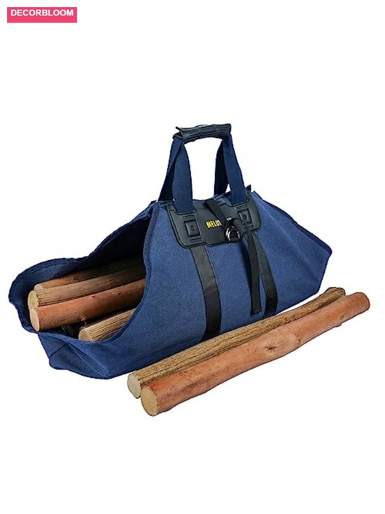 Other - Canvas Firewood Log Carrier with Soft Silicone Handle Adjustable Strap